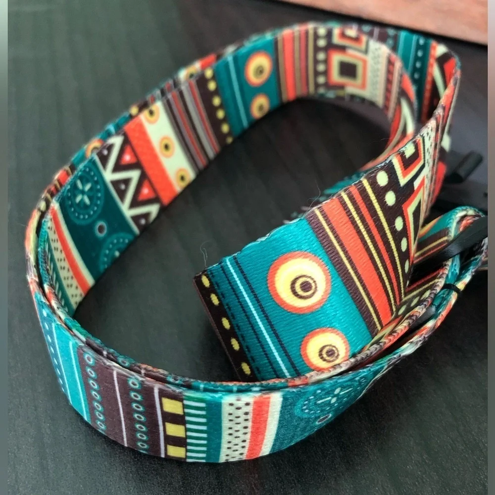 Lanyard (Green-Orange) Chevron Multicolored beautiful with Hook For ID or Keys